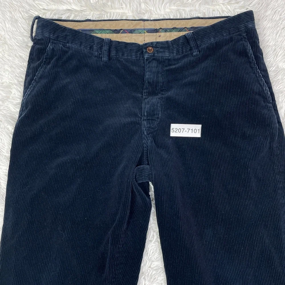 VTG Polo Ralph Lauren Pants Mens 38x30 Blue Corduroy Preston Pant Cotton Casual - Picture 15 of 15